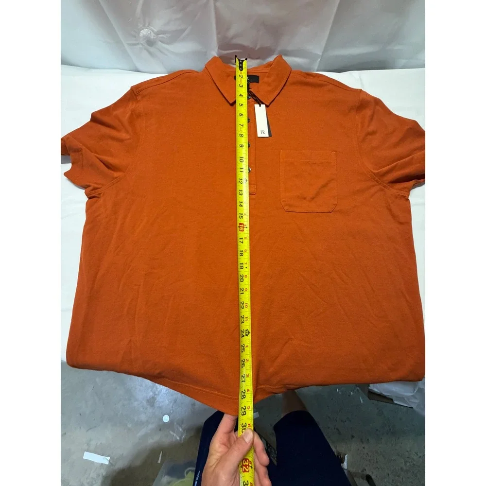 Banana Republic Luxury Touch Polo Shirt Mens XXL Burnt Orange Cotton Pique New